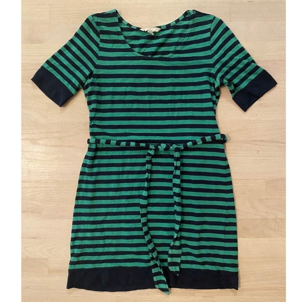 Banana Republic navy green striped dress size S